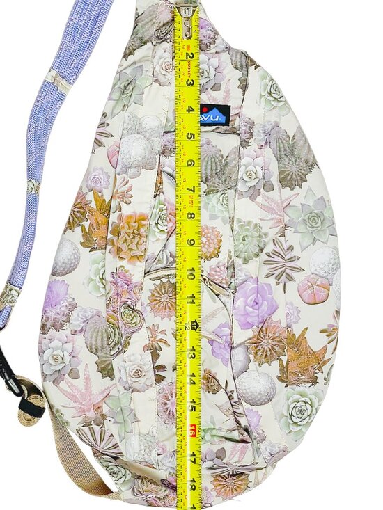 KAVU Rope Sack Succulents Sling Bag Floral Cactus Crossbody Backpack NWT